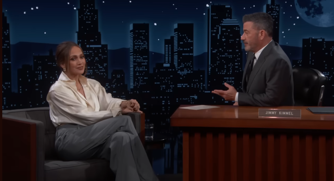 Jennifer Lopez talking about her children with Jimmy Kimmel on May 28, 2026 | Source: YouTube/Jimmy Kimmel Live