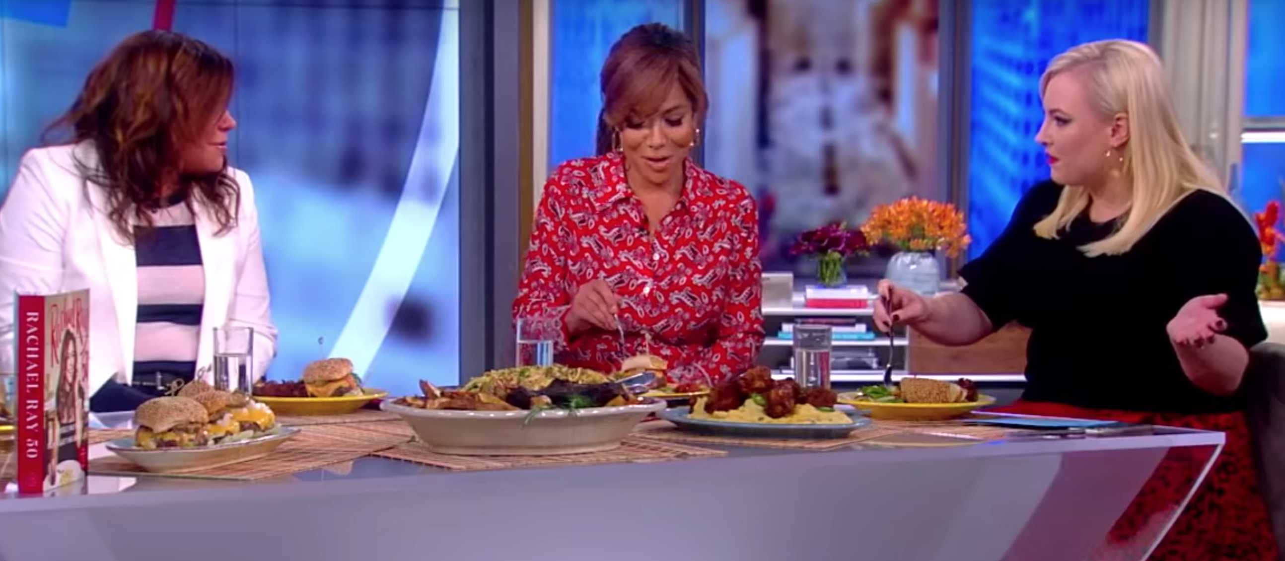 "The View" co-hosts enjoy Rachael Ray's recipes during the show. | Source: YouTube/TheView