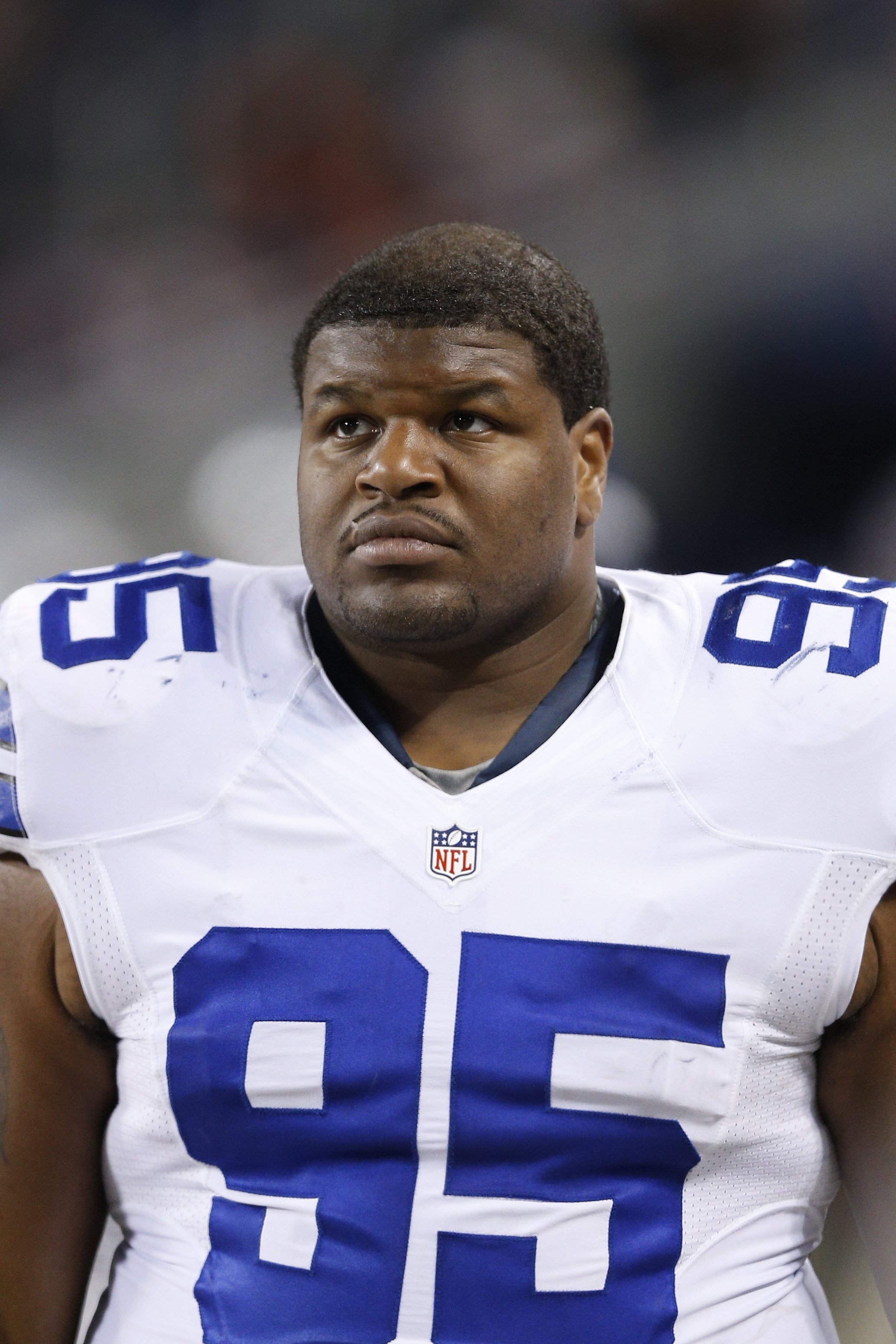 Josh Brent #95 of the Dallas Cowboys looks on against the Chicago Bears during the game at Soldier Field on December 4, 2014 | Photo: Getty Images