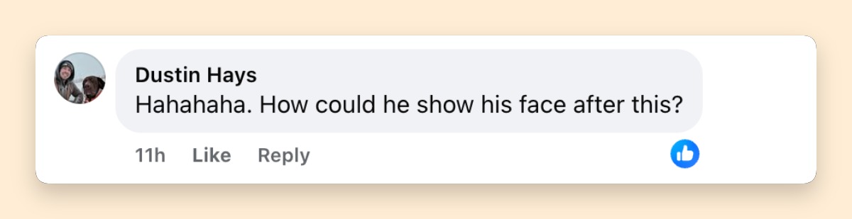 Netizen comment about Bryon Noem, posted on March 31, 2026. | Source: Facebook/New York Post