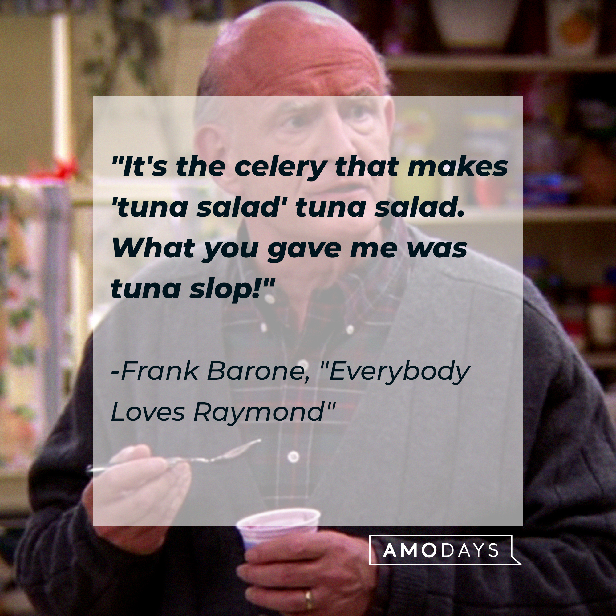 "Everybody Loves Raymond" quote, "It's the celery that makes 'tuna salad' tuna salad. What you gave me was tuna slop!" | Source: Facebook/EverybodyLovesRaymondTVShow