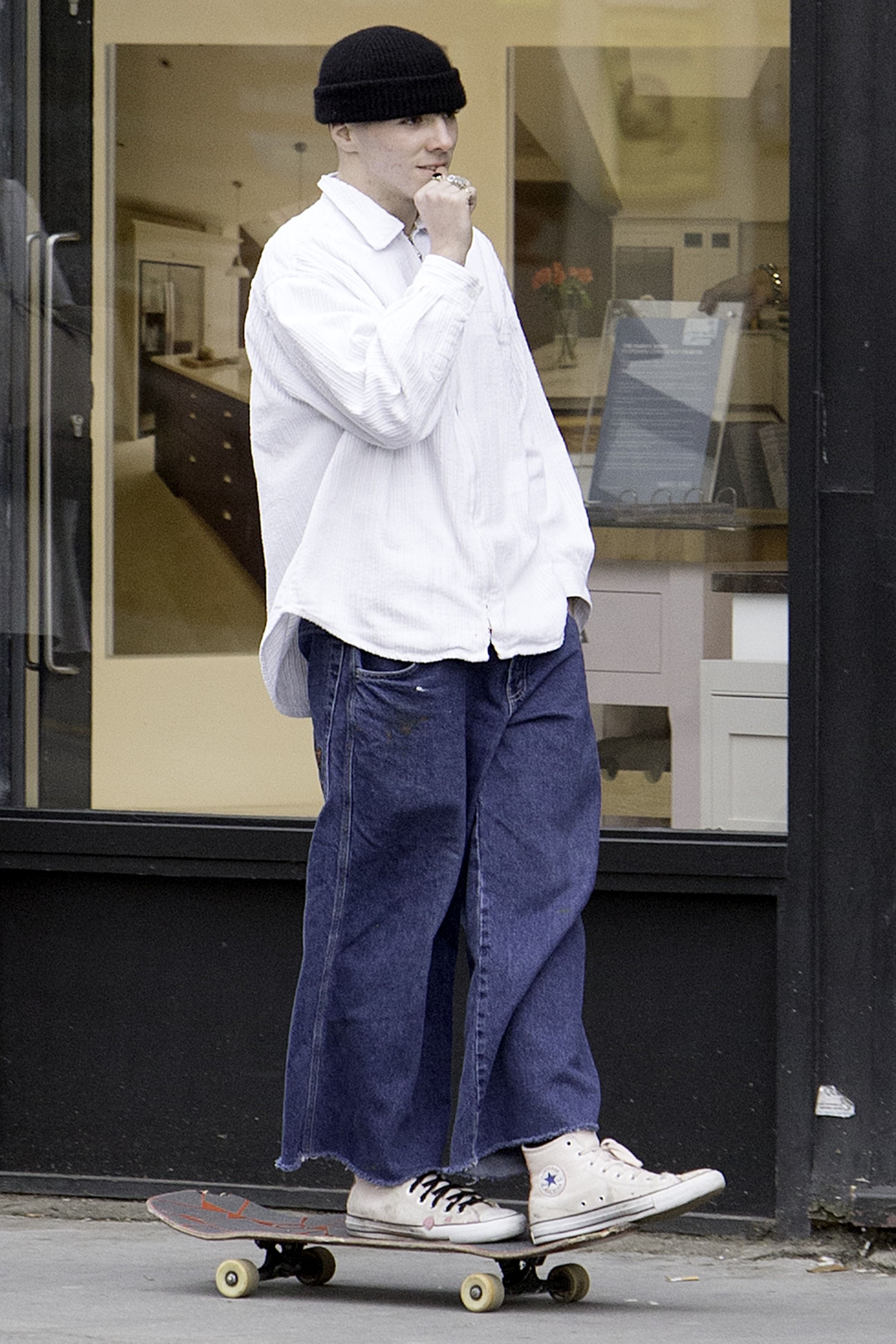 Rocco Ritchie skateboarding in Belsize Park in September 2017 in London, England | Source: Getty Images