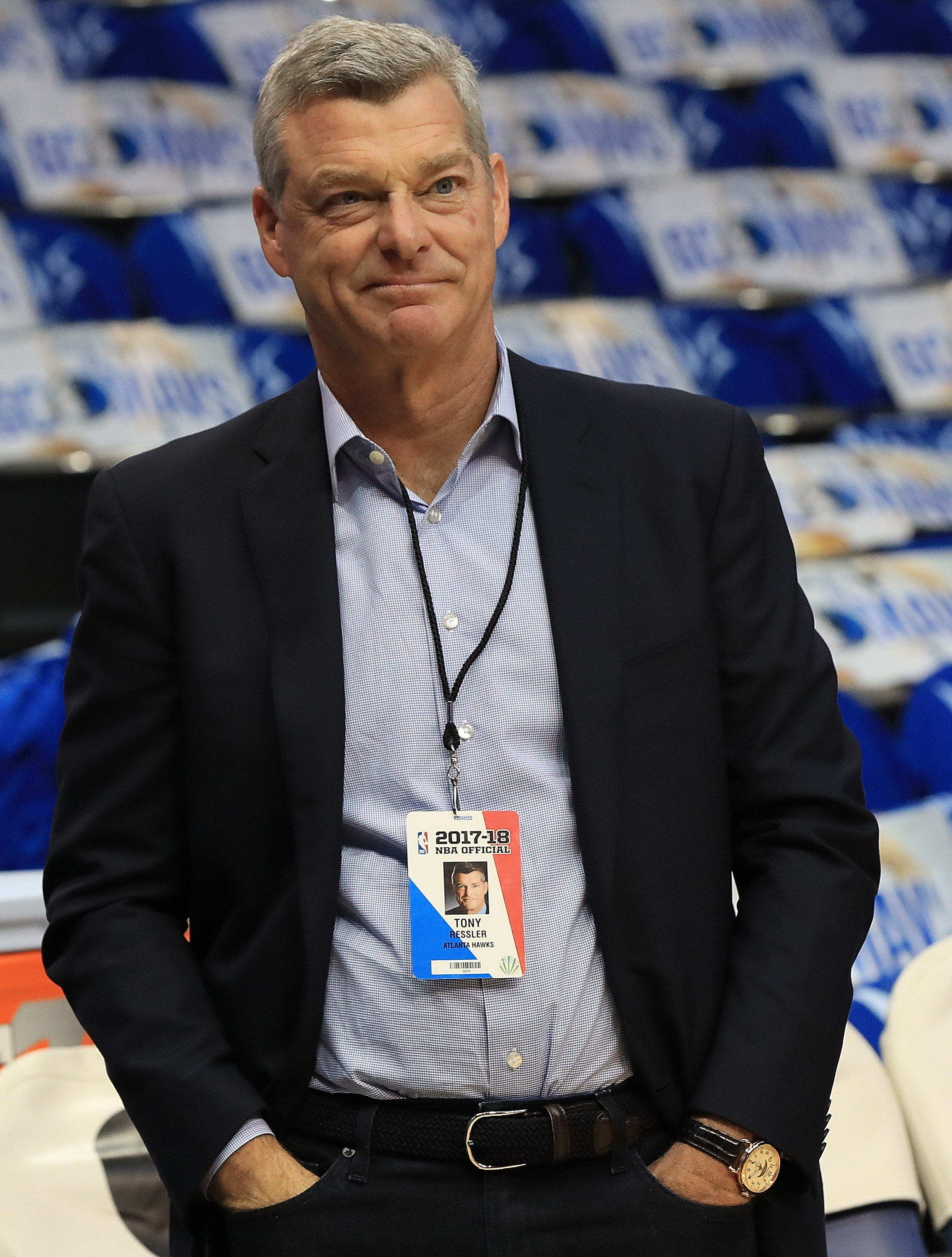 Tony Ressler, owner of the Atlanta Hawks, before a game against the Dallas Mavericks at American Airlines Center in Dallas, Texas, on October 18, 2017 | Source: Getty Images