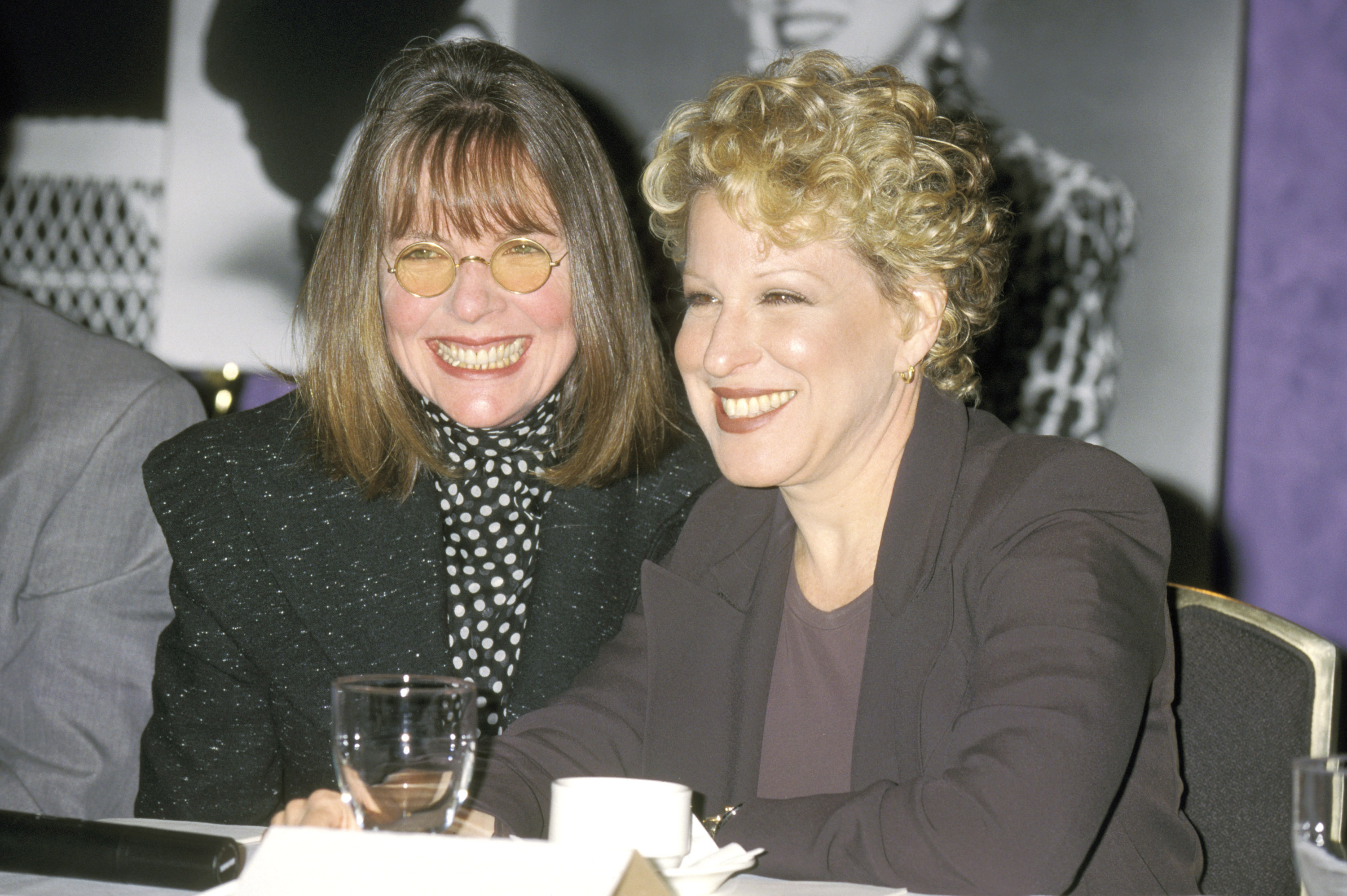 Diane Keaton and Bette Midler during the 1997 Women In Film Crystal Awards at Century Plaza Hotel, in Century City, California | Source: Getty Images
