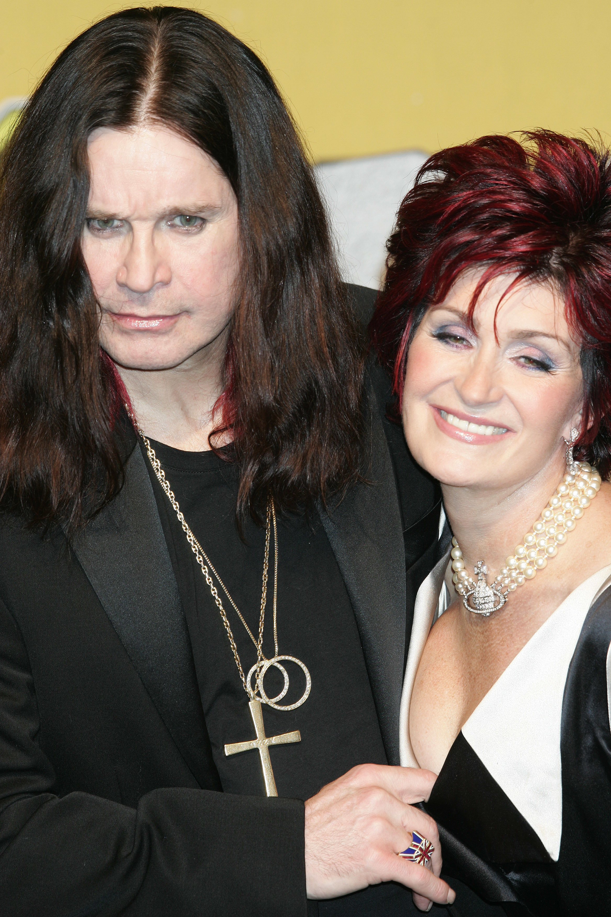 Ozzy and Sharon Osbourne in the press room at the MTV Europe Music Awards in Roma on November 18, 2004 | Source: Getty Images
