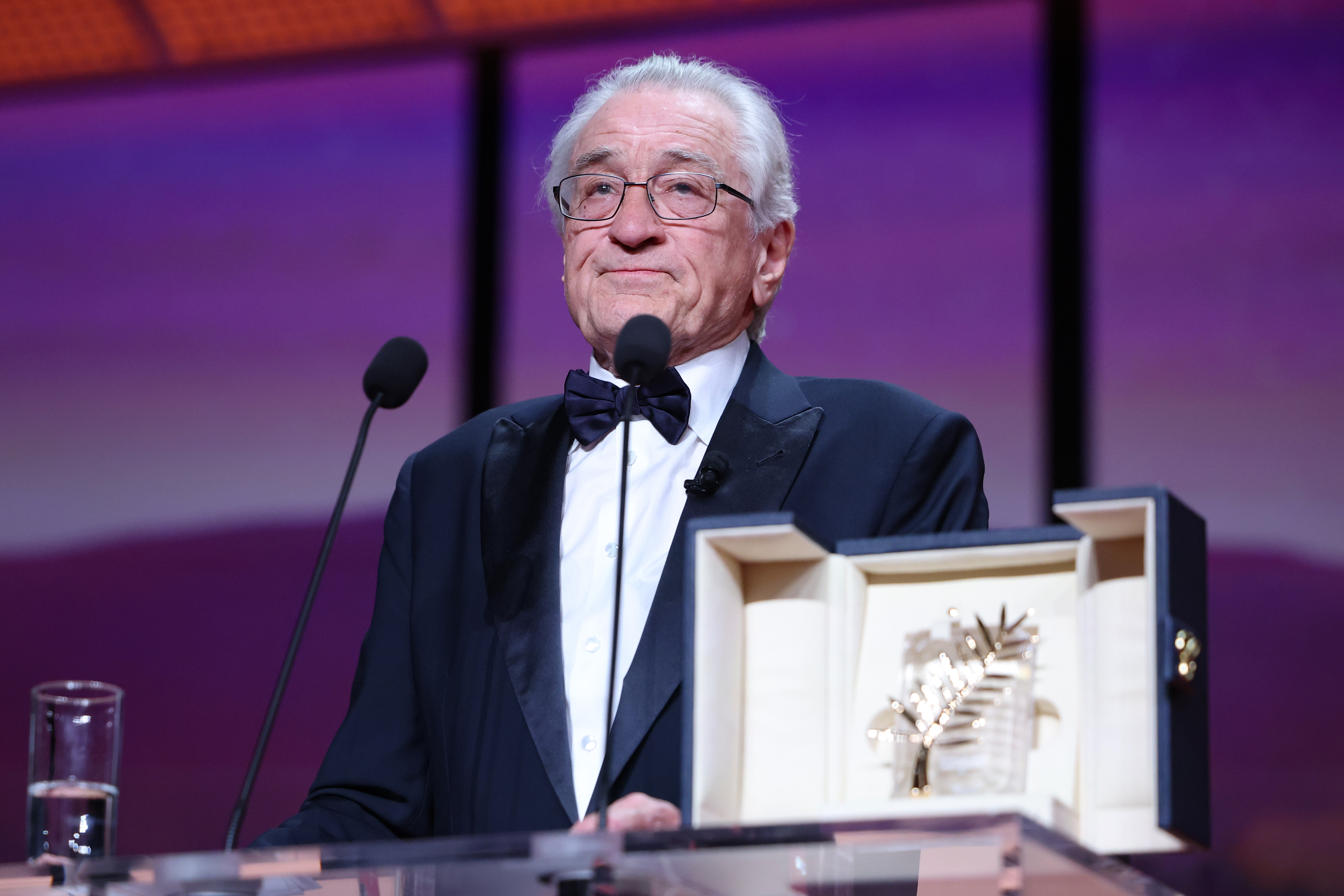Robert De Niro accepts the honorary Palme d'Or onstage during the opening ceremony at the 78th annual Cannes Film Festival at the Palais de Festival on May 13, 2025, in France | Source: Getty Images
