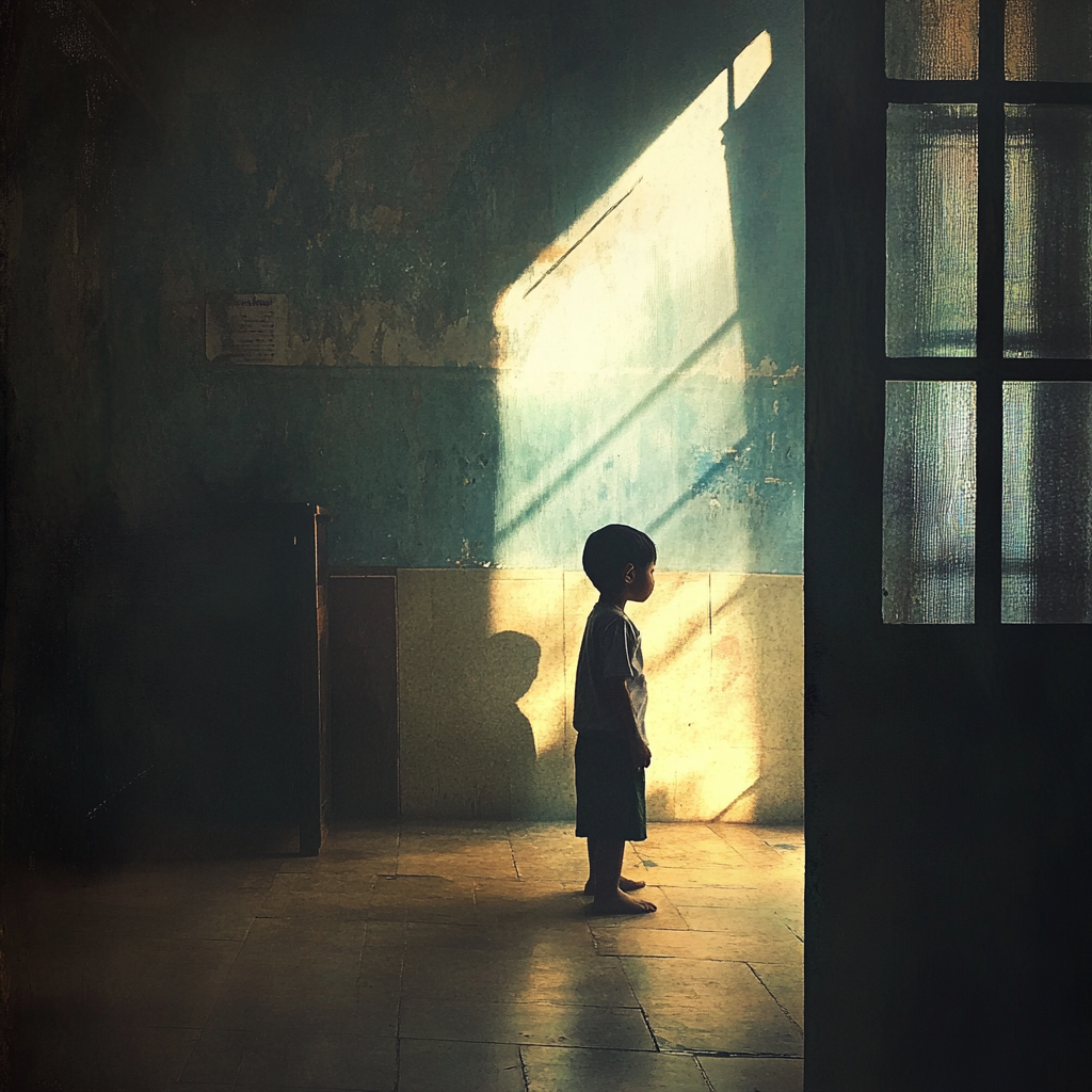 A little boy standing in a room | Source: Midjourney