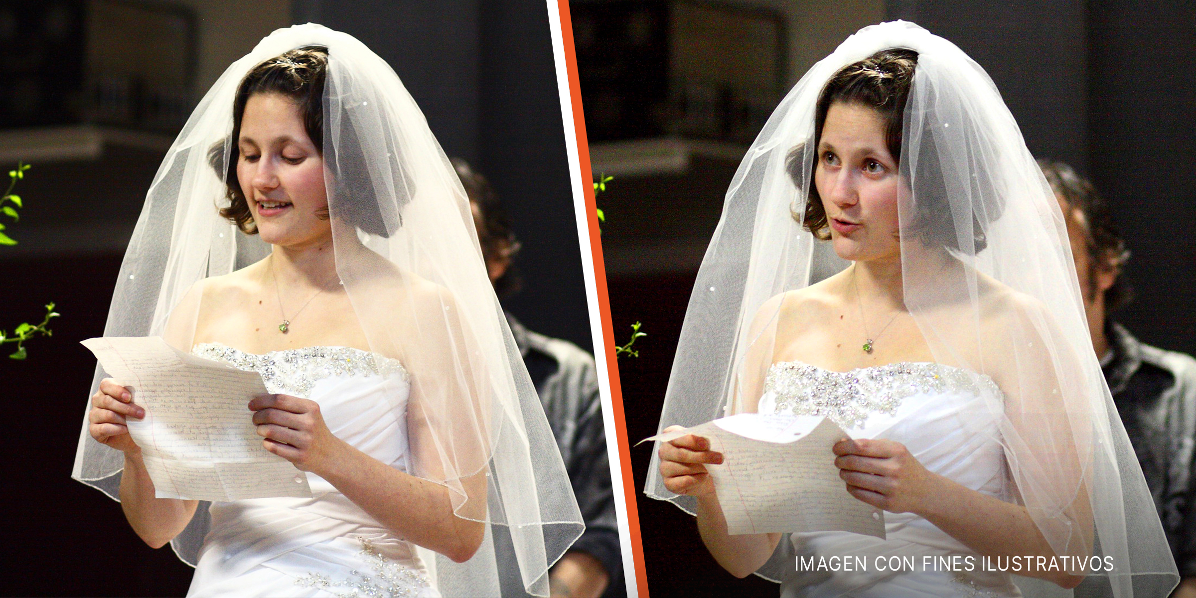 Una novia lee una carta en voz alta durante una ceremonia de votos matrimoniales. | Foto: Flickr.com/ragesoss (CCC BY-SA 2.0)