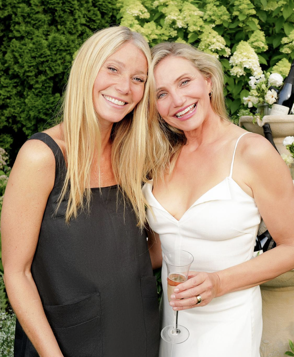 Gwyneth Paltrow and Cameron Diaz posing together, dated July 30, 2024 | Source: Instagram/avaline