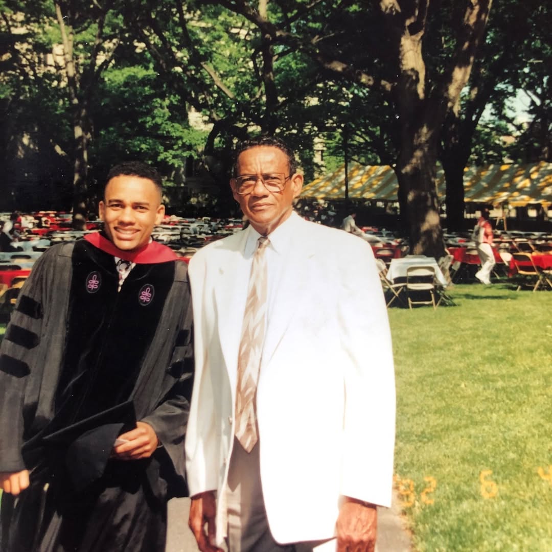 Pictured with his father at his Harvard Law graduation in a post dated August 12, 2023 | Source: Instagram/hillharper