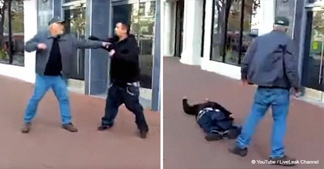 Middle-aged man attacks elderly gentleman but instantly gets brutal justice (video)