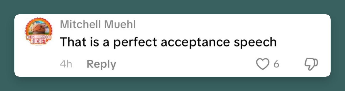 A fan's reaction to Michael Jordan's speech at the Oscars dated March 16, 2026. | Source: TikTok/revolt