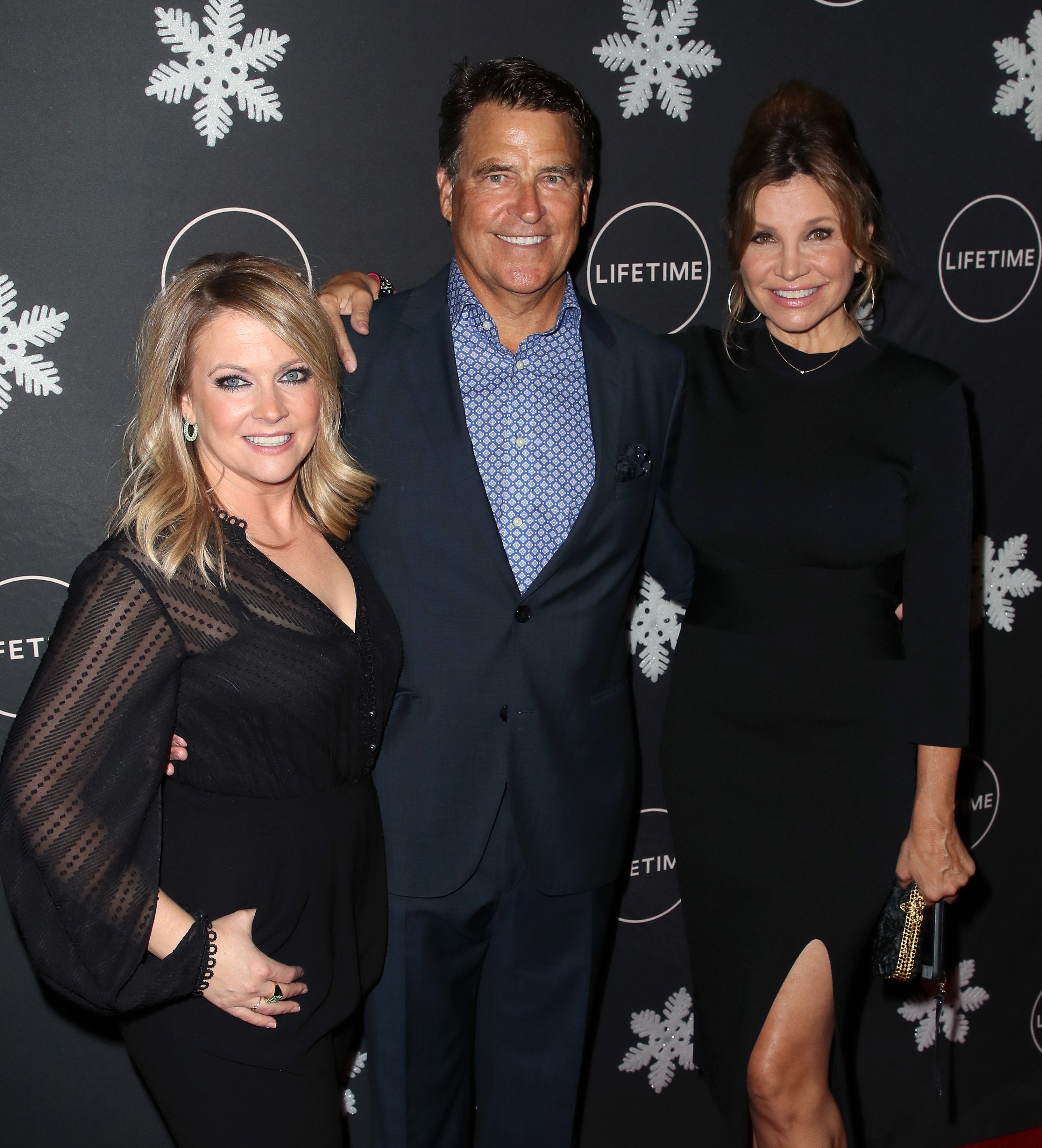 Melissa Joan Hart, Ted McGinley and Gigi Rice at "It's A Wonderful Lifetime" Holiday Party on October 22, 2019. | Source: Getty Images