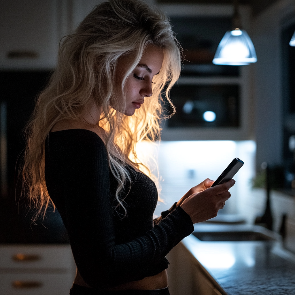 A young woman texting on her phone | Source: Midjourney