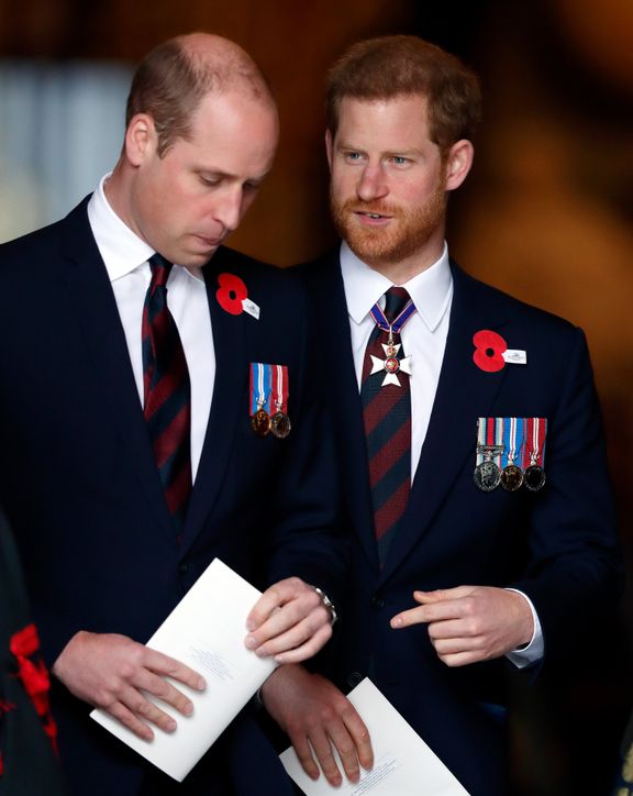 Le prince William et le prince Harry le 25 avril 2018 à Londres, en Angleterre | Source : Getty Images