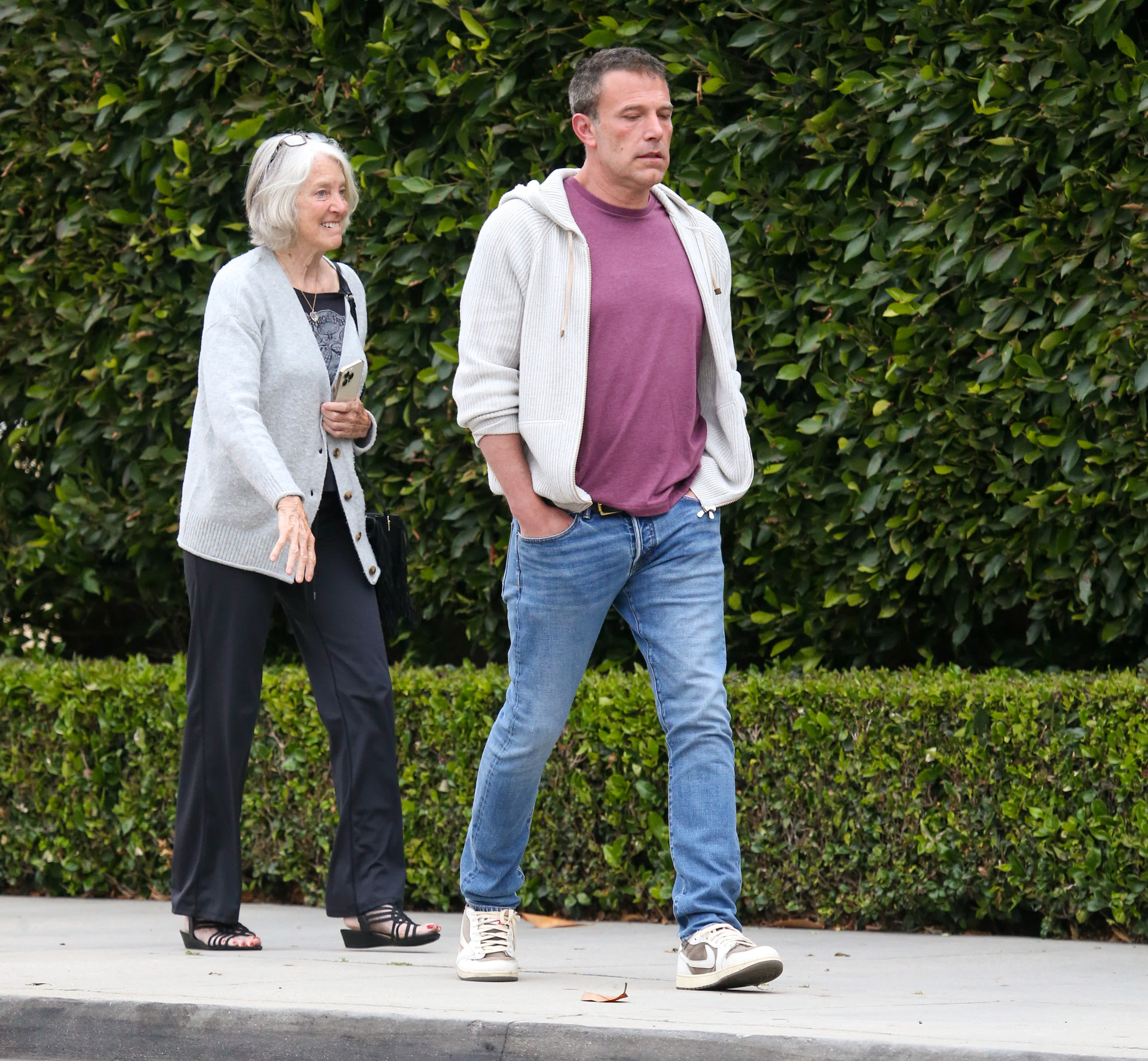 She passed away peacefully in her sleep. In this photo, Chris Affleck and her son were seen on June 11, 2024, in Los Angeles, California. | Source: Getty Images