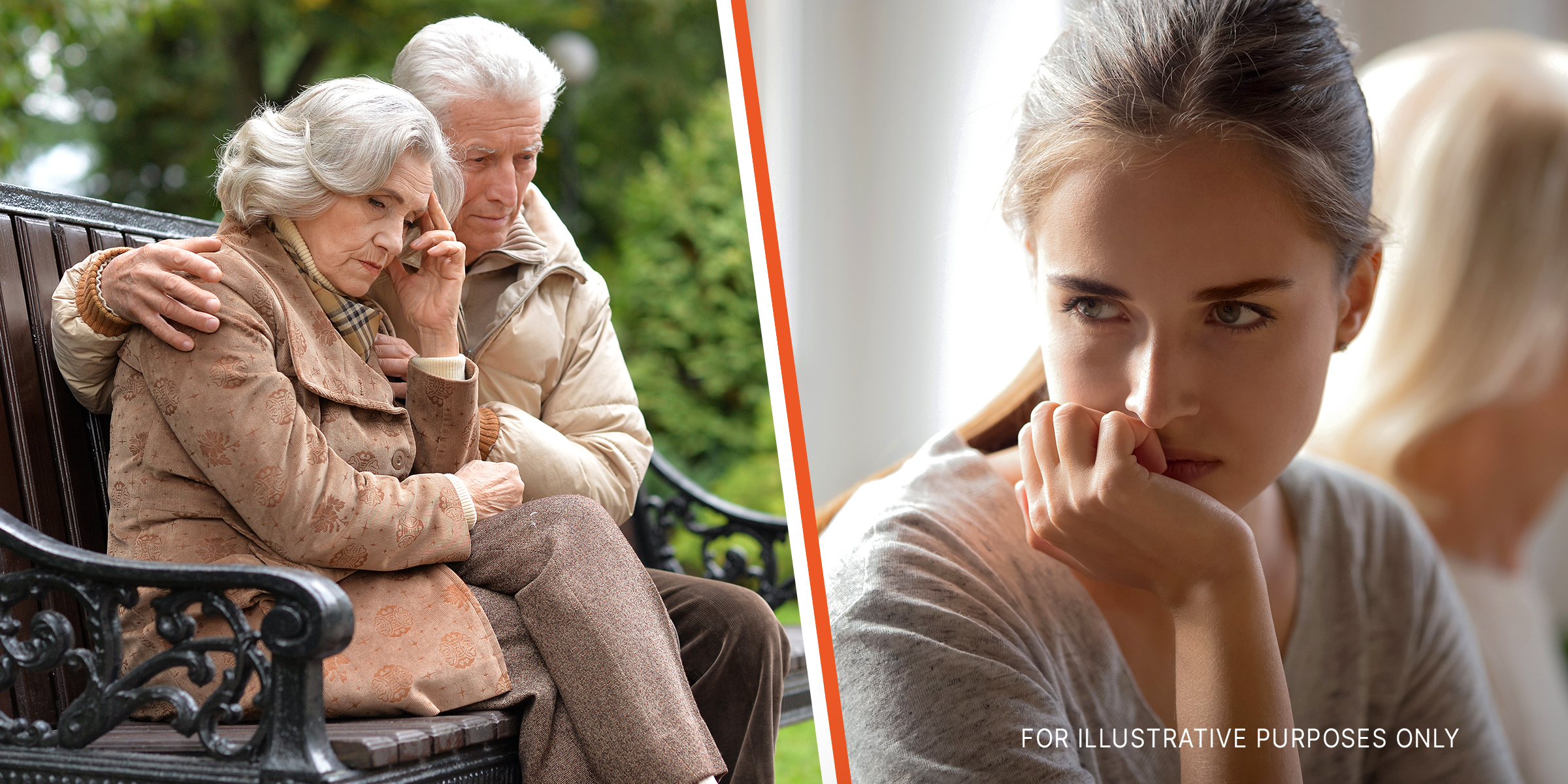 Elderly couple | Young, frustrated woman | Source: Shutterstock