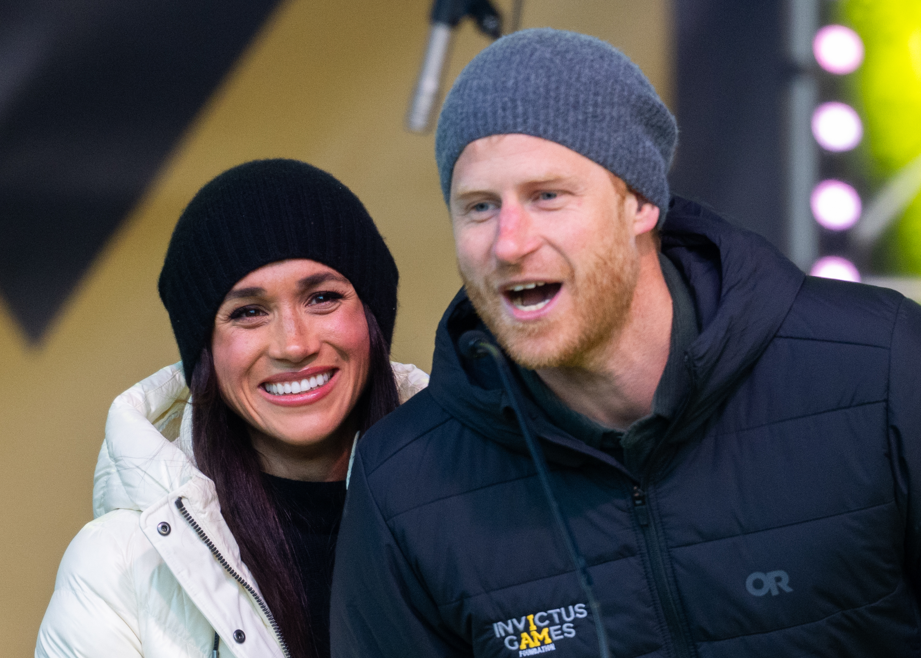 Prince Harry and Meghan Markle are seen at the Whistler Welcoming Ceremony during day two of the 2025 Invictus Games on February 10, 2025, in Whistler, British Columbia | Source: Getty Images