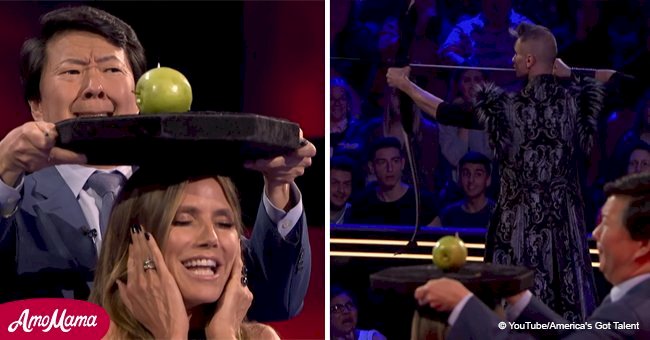 Contestant on 'America's Got Talent' shoots an arrow at Heidi Klum's head