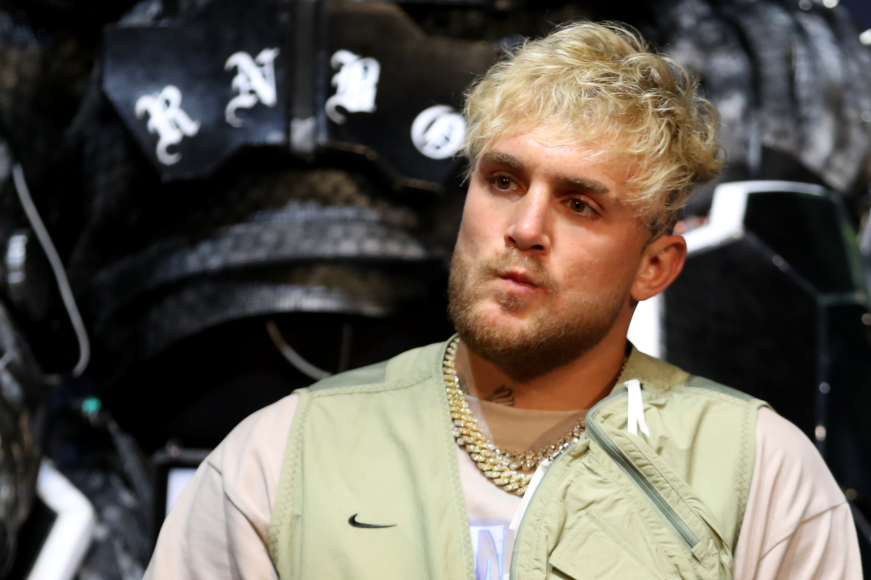 Jake Paul looks on during a press conference before his cruiserweight fight against Tyron Woodley at The Novo by Microsoft at L.A. Live on July 13, 2021, in Los Angeles, California. | Source: Getty Images