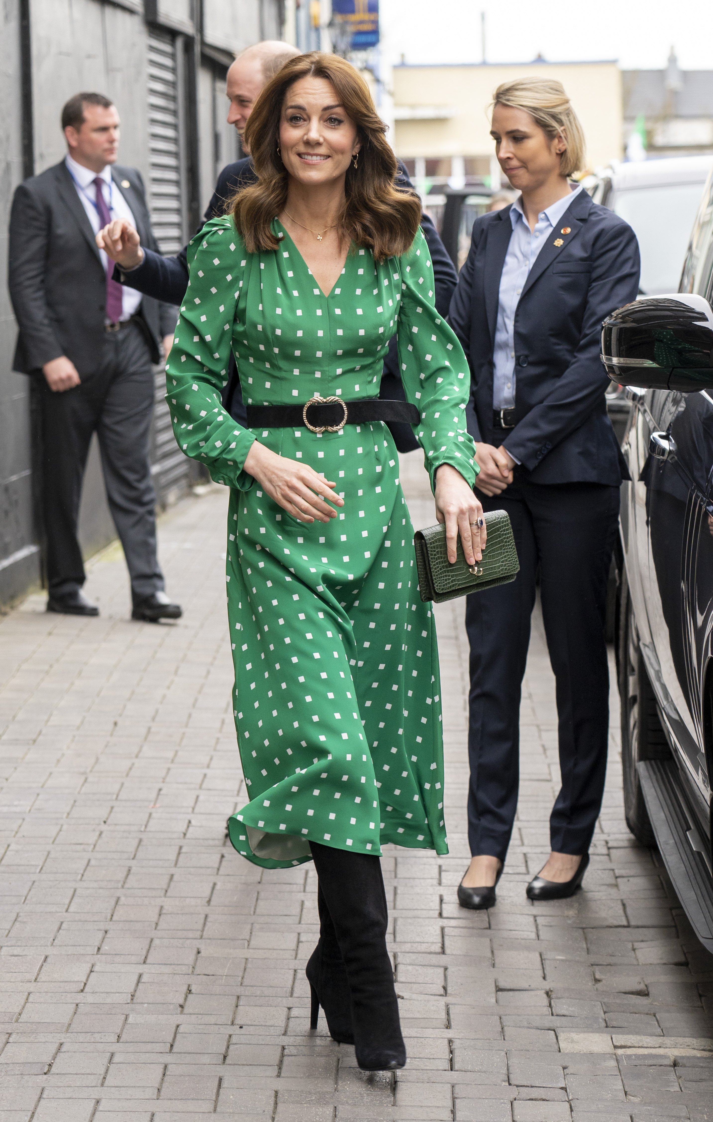 Prince William, Duke of Cambridge and Catherine, Duchess of Cambridge arrive to visit a family-owned, traditional Irish pub in Galway city centre during day three of their visit to Ireland on March 5, 2020 in Galway, Ireland. | Source: Getty Images
