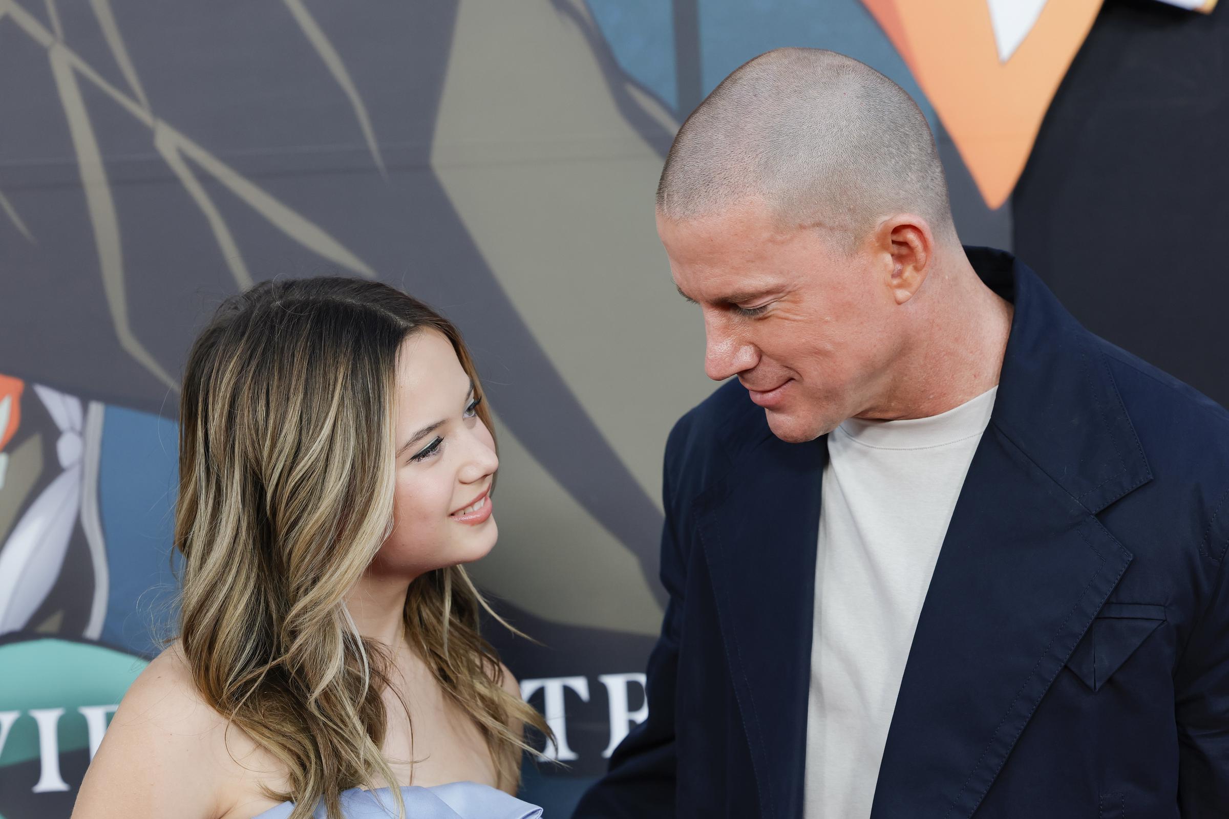 Everly and Channing Tatum at the premiere of "Demon Slayer: Kimetsu No Yaiba Infinity Castle" in Hollywood, California on September 9, 2025. | Source: Getty Images