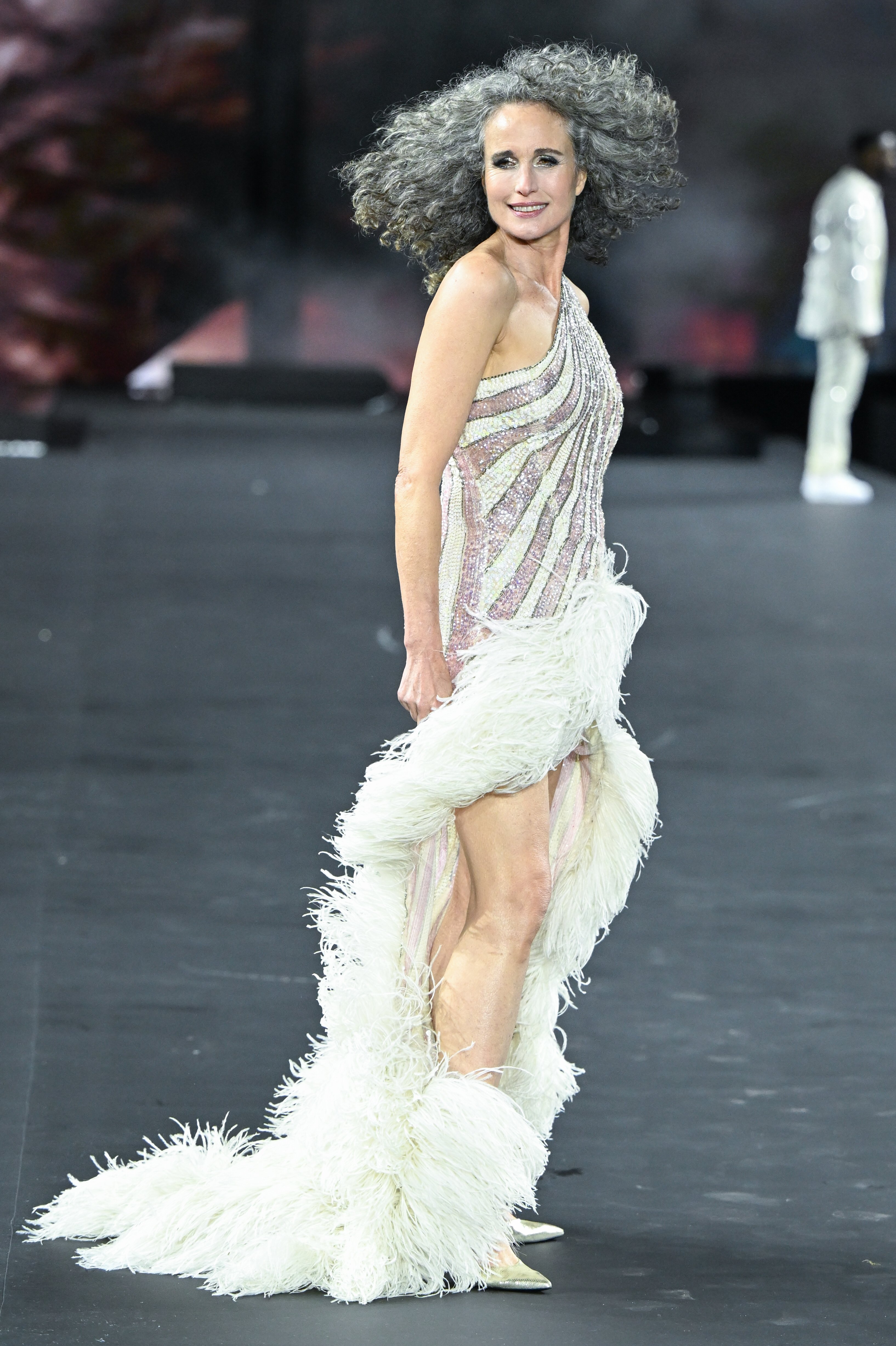 Andie MacDowell on October 02, 2022 in Paris, France | Source: Getty Images