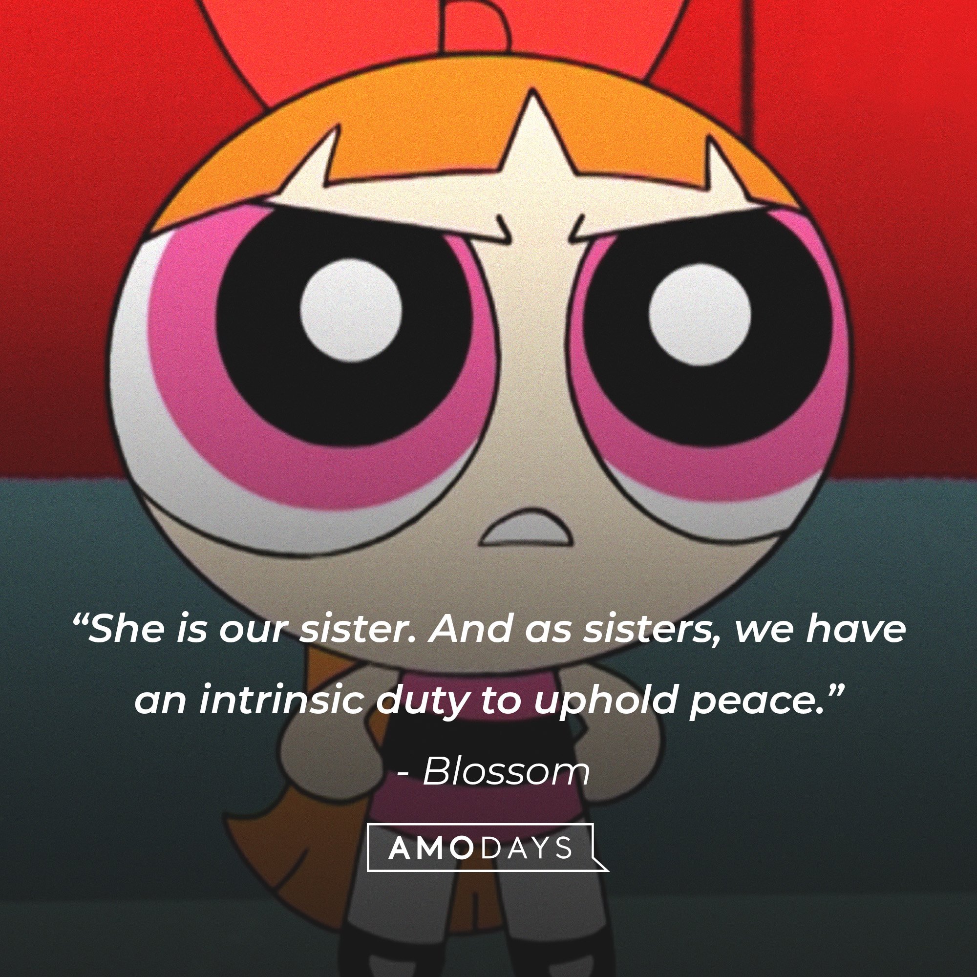 Blossom’s quote: “She is our sister. And as sisters, we have an intrinsic duty to uphold peace.” | Image: AmoDays