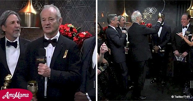 Bill Murray poured vodka over his colleague Mahershala Ali after the Golden Globes