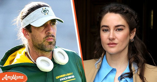 Left: NFL Player Aaron Rodgers after a game; Right: Shailene Woodley attends the Stella McCartney show as part of Paris Fashion Week Womenswear Fall/Winter 2020/2021 on March 02, 2020 in Paris, France.  | Source: Getty Images