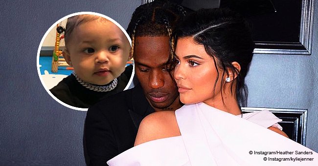 Kylie Jenner and Travis Scott gift 1 year-old daughter Stormi a diamond lightning bolt necklace 