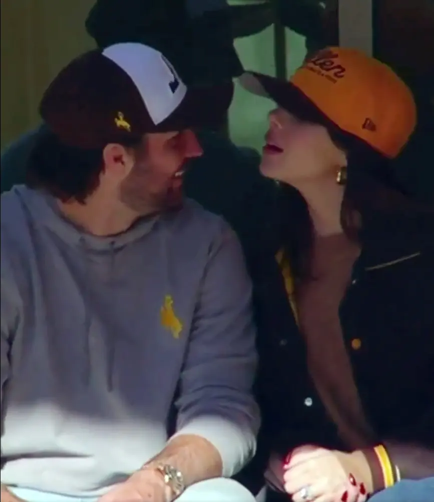 Josh Allen and Hailee Steinfeld share a candid moment during his jersey retirement ceremony at the University of Wyoming on November 22, 2025 | Source: Tiktok/cfbonfox
