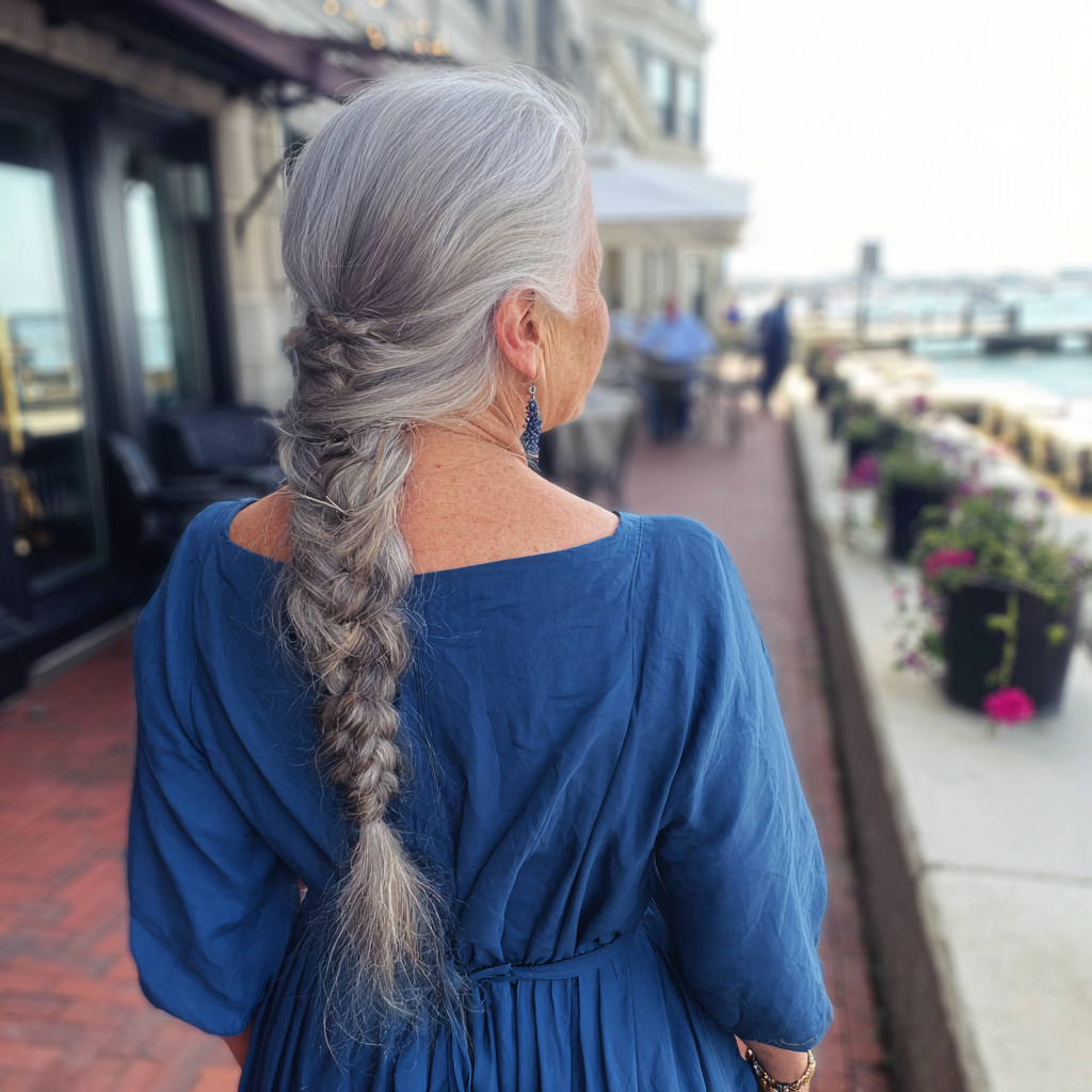 An old woman walking away | Source: Midjourney