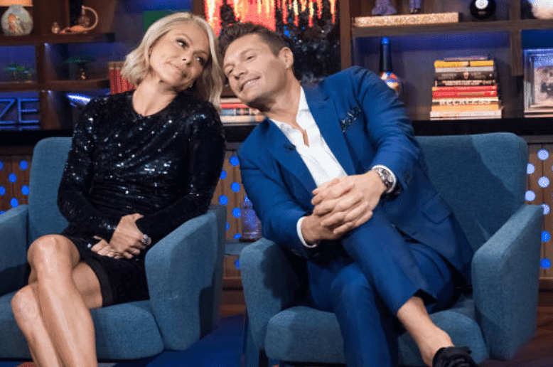 Kelly Ripa and Ryan Seacrest on an episode of Andy Cohen's, "Watch What Happens Live," on September 17, 2017 | Source: Getty Images
