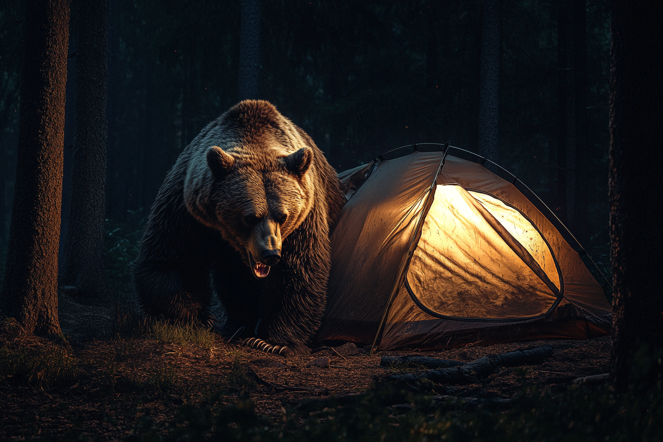 A bear destroying a camp site | Source: Midjourney