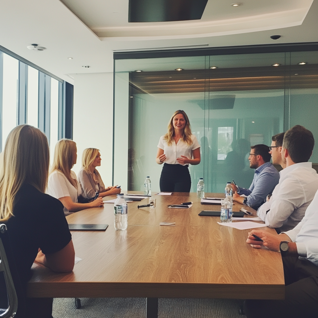 People sitting in a boardroom | Source: Midjourney