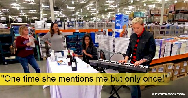 Ellen sets up an impromptu performance as Michelle Obama signs copies of her new book in video