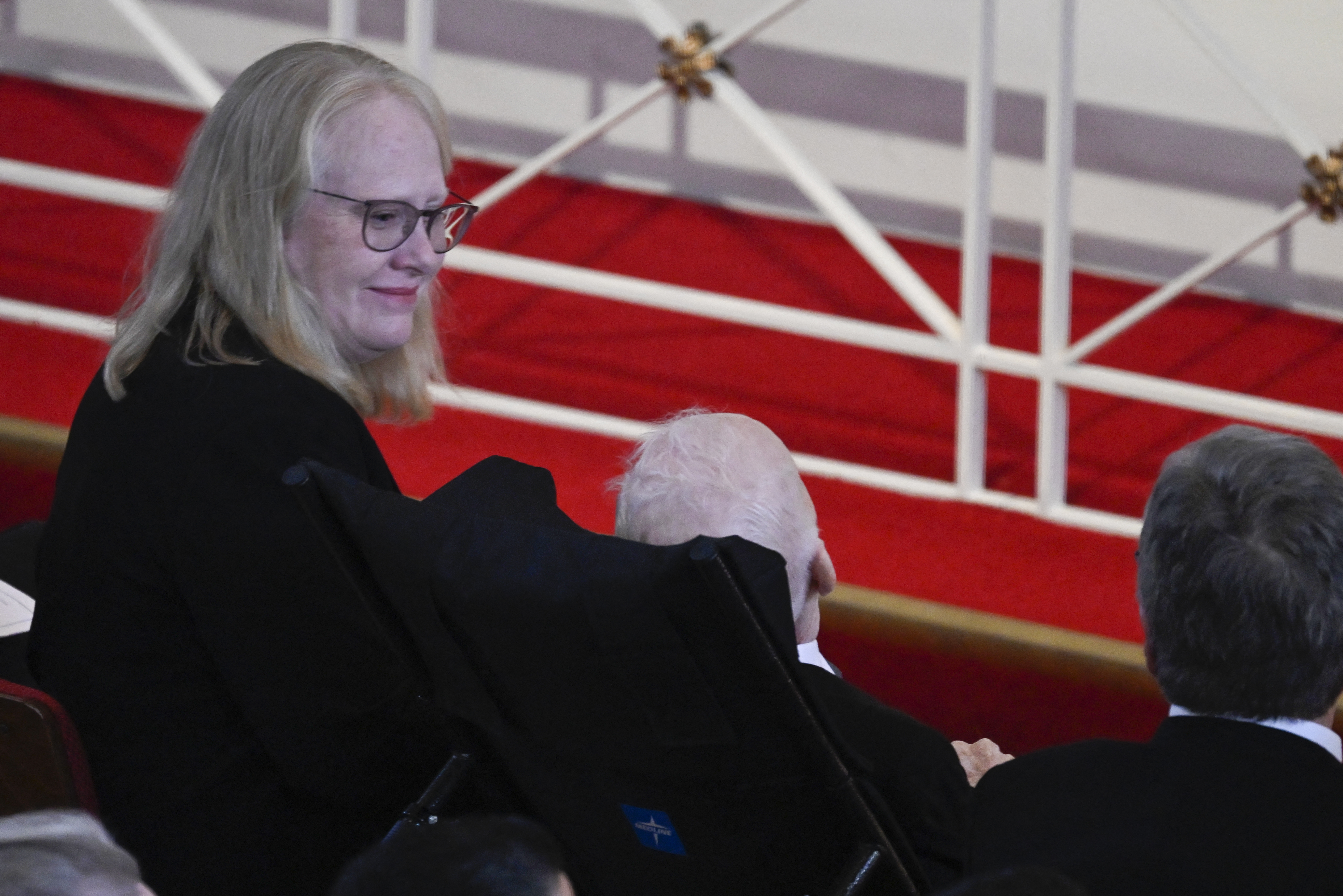 Amy Carter and former U.S. President Jimmy Carter at former U.S. First Lady Rosalynn Carter's memorial service in Atlanta, Georgia on November 28, 2023 | Source: Getty Images
