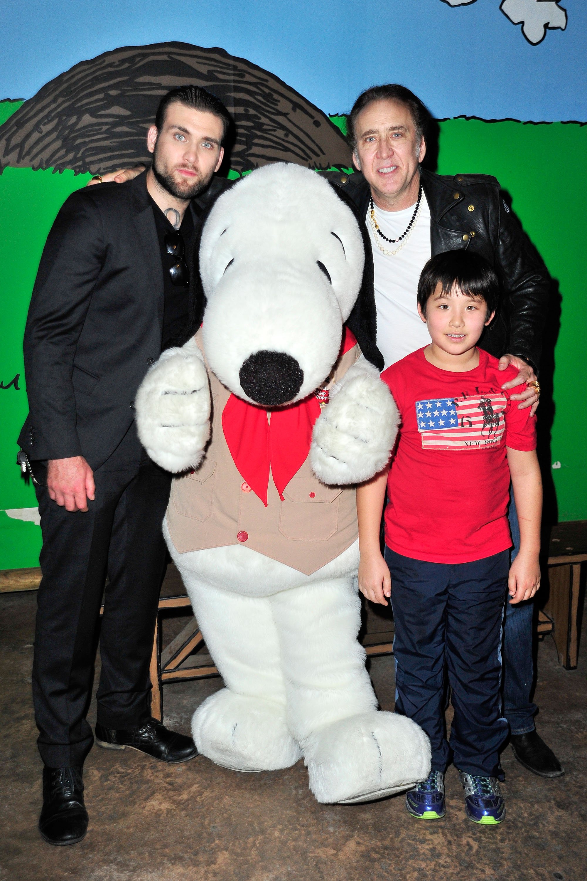 Actor Nicholas Cage visits Knott's Berry Farm with sons Weston (L) and Kal-El on September 12, 2015 in Buena Park, California | Source: Getty Images
