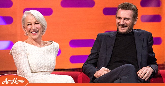 Actress Helen Mirren and actor Liam Neeson during an appearance on BBC's "The Graham Norton Show." / Source: YouTube/@BBCAMERICA