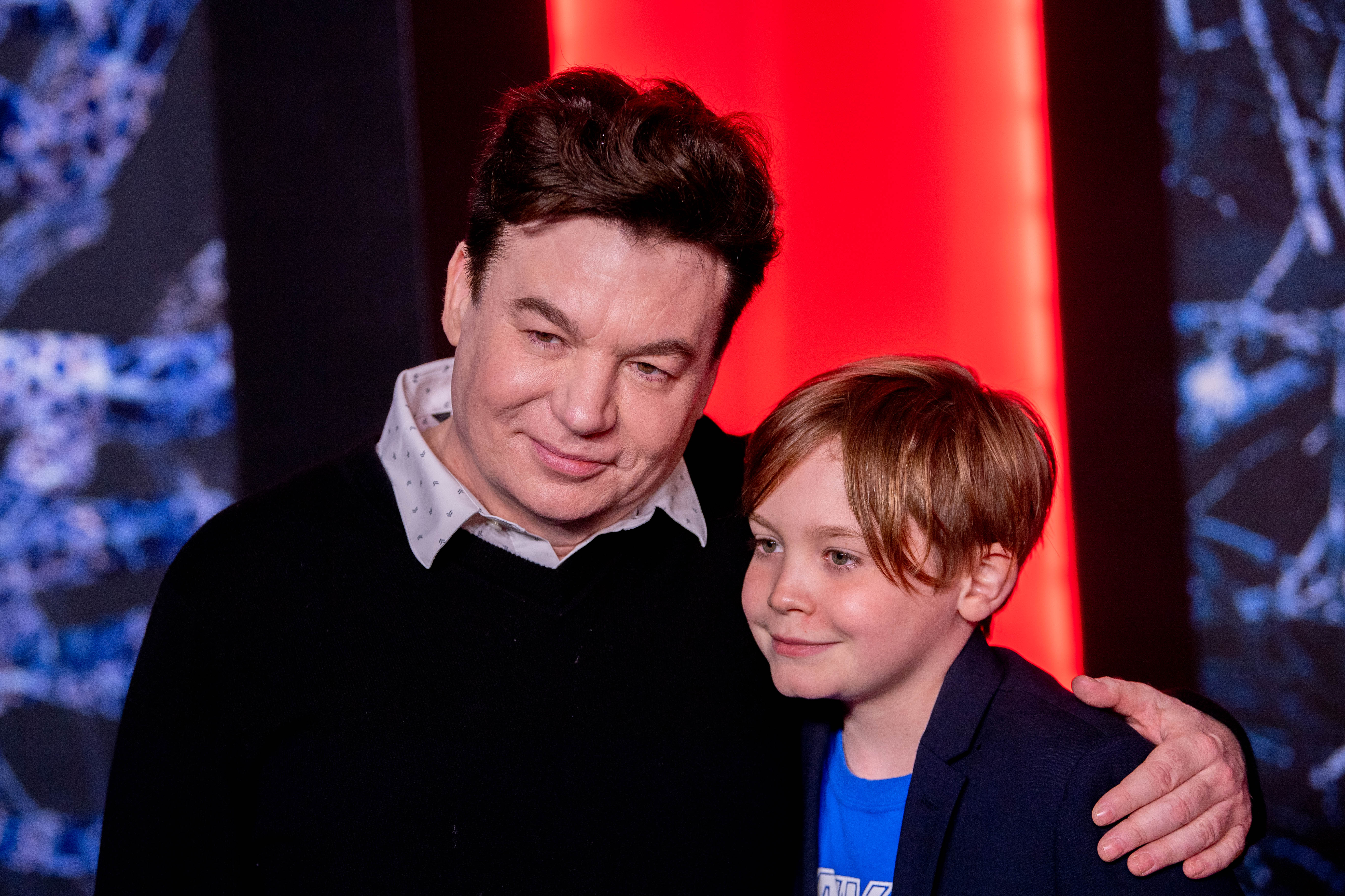 Mike Myers and Spike Alan Myers at the season 4 premiere of "Stranger Things" on May 14, 2022, in Brooklyn | Source: Getty Images