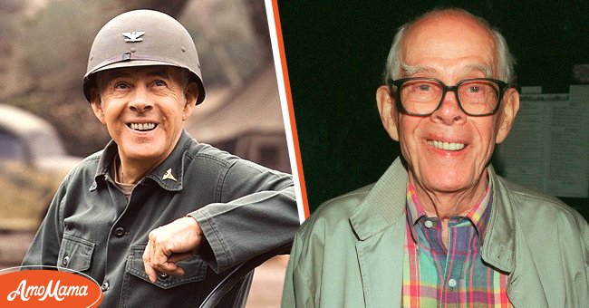 Actor Harry as Colonel Sherman T. Potter on M*A*S*H in 1977 [Left] Morgan at Matteos Restaurant on May 28, 2000 in Westwood California [Right] | Source: Getty Images
