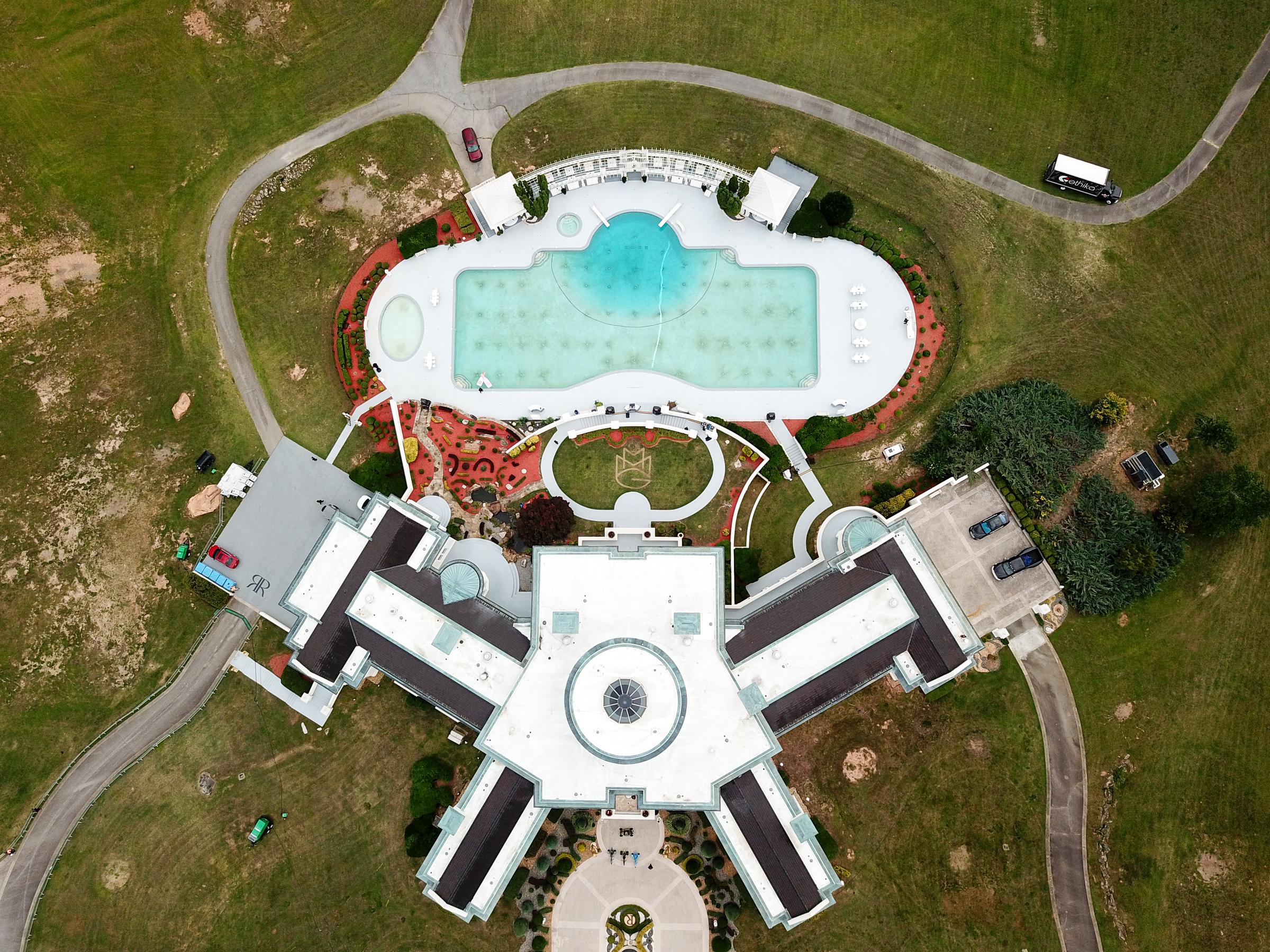 An overview angle of Rick Ross' residence, The Promise Land, in Fayetteville, Georgia on June 1, 2024. | Source: Getty Images