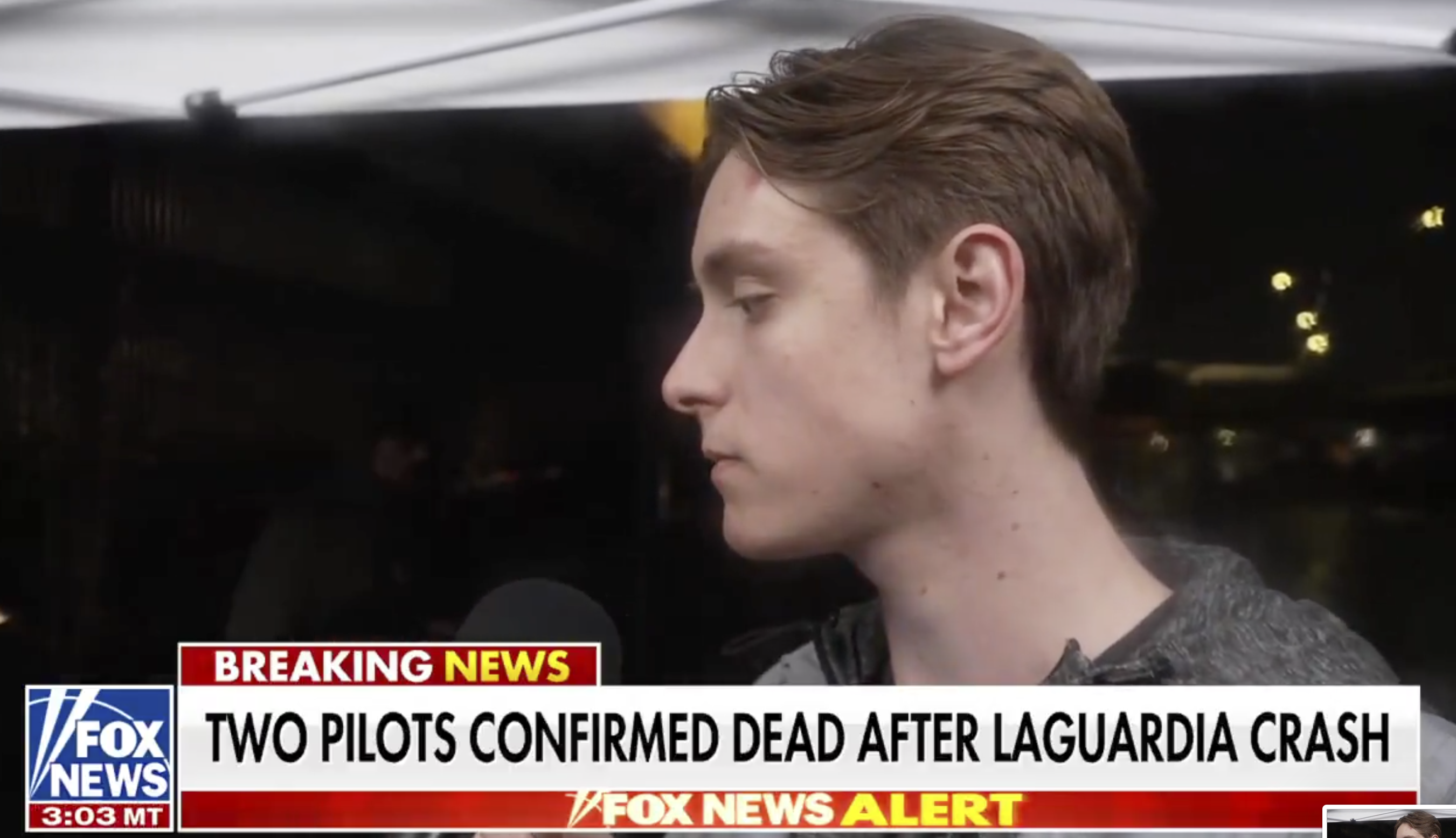 AIR Canada passenger gives an interview after LaGuardia plane crash | Source: https://x.com/FoxNews