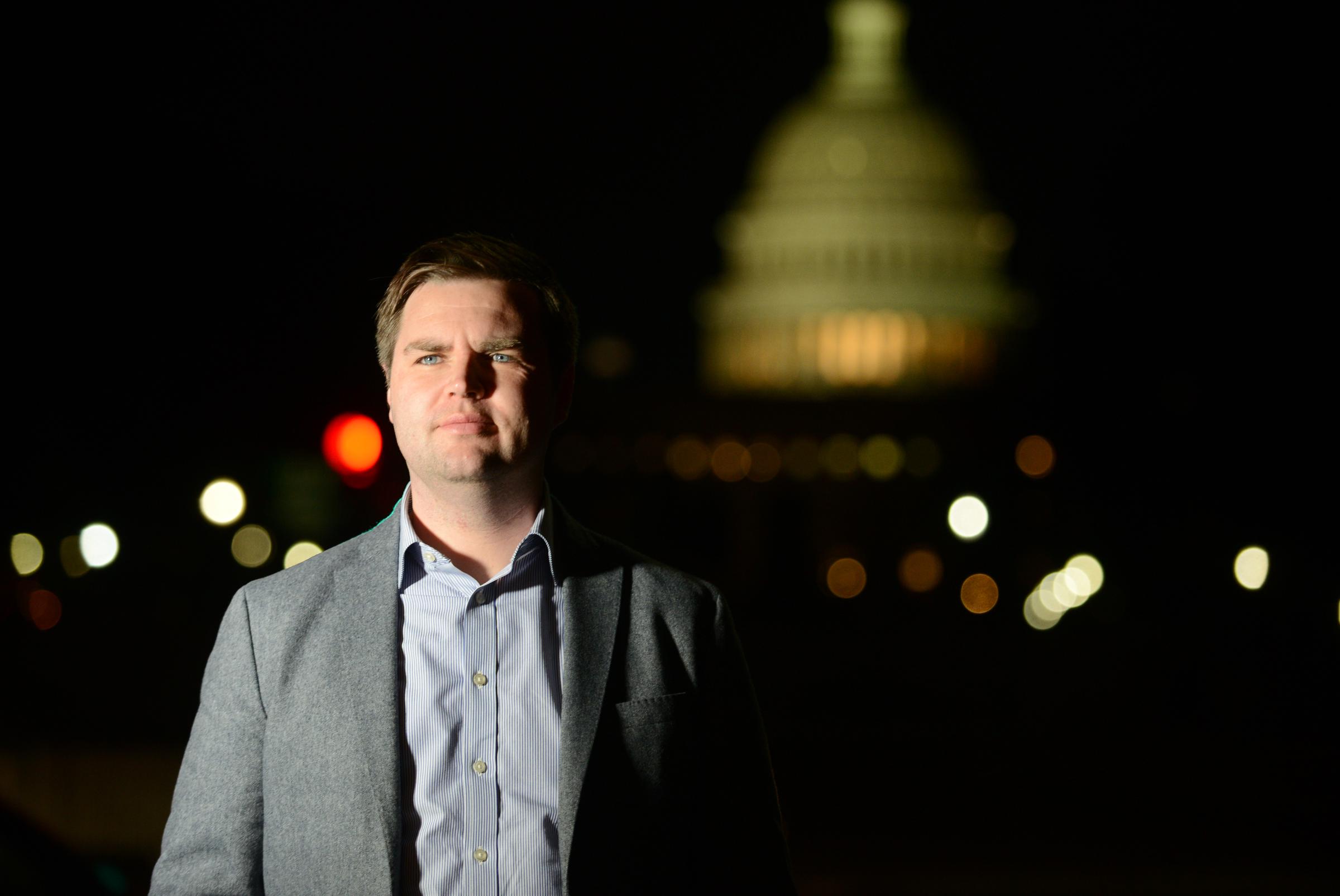 JD Vance posing for a portrait in Washington, DC on January 27, 2017. | Source: Getty Images