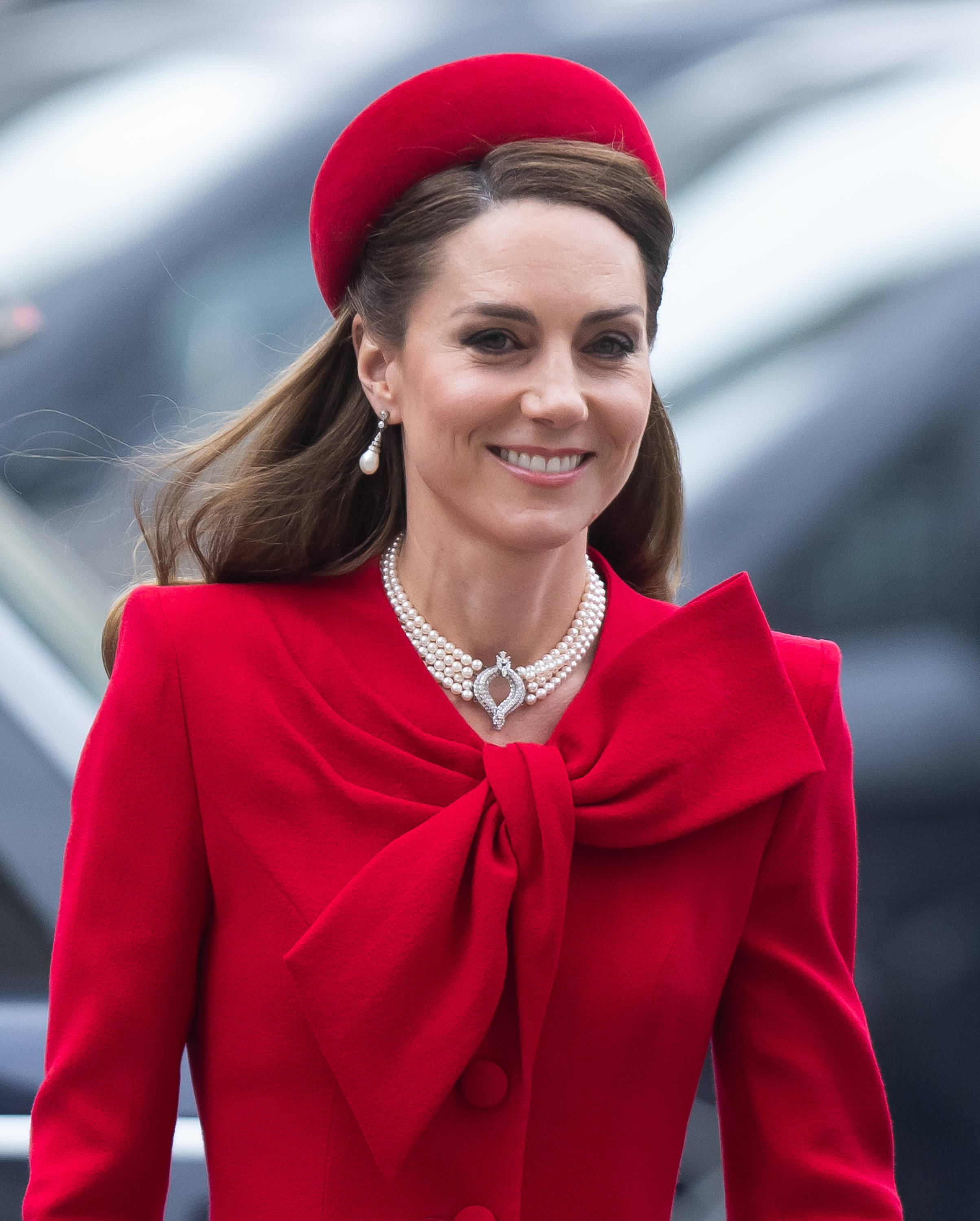 Catherine, Princess of Wales smiles as she departs the celebrations for Commonwealth Day at Westminster Abbey in London, England, on March 10, 2025 | Source: Getty Images