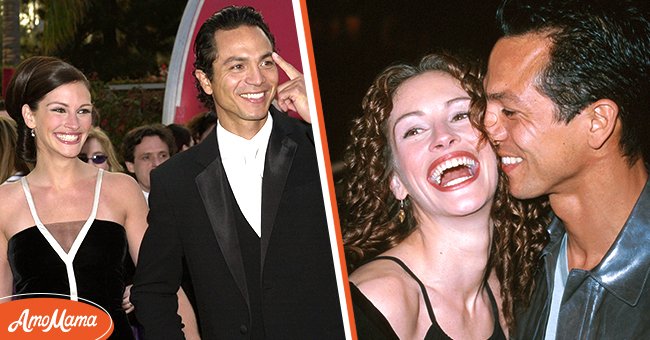 [Left] Julia Roberts and Benjamin Bratt during The 73rd Annual Academy Awards - Arrivals at Shrine Auditorium in Los Angeles, California; [Right] Julia Roberts and Benjamin Bratt during Erin Brockovich Premiere at Mann Village Theatre in Westwood, California | Source: Getty Images