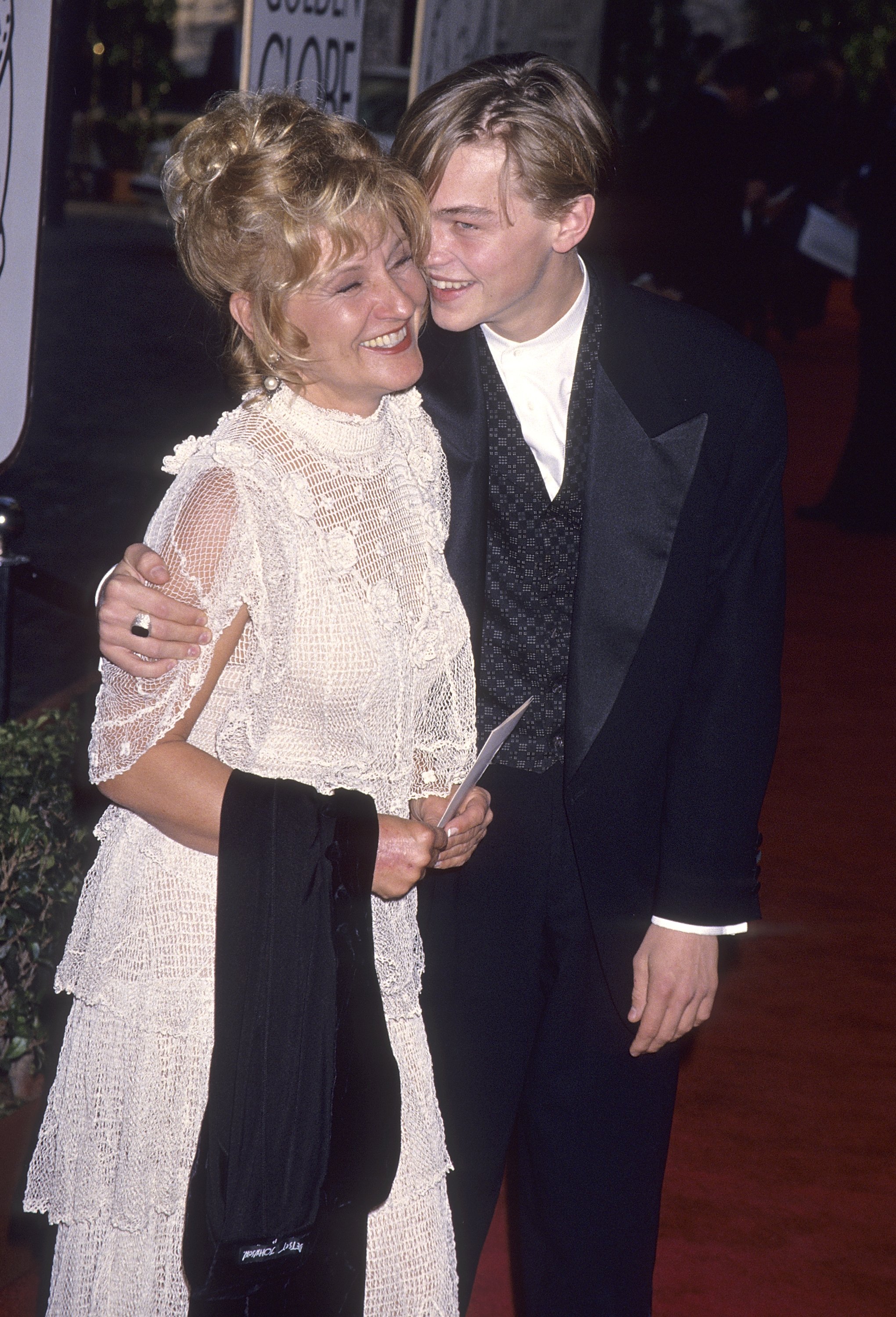 Leonardo DiCaprio and mother Irmelin Indenbirken attend the 51st Annual Golden Globe Awards on January 22, 1994 at the Beverly Hilton Hotel in Beverly Hills, California | Source: Getty Images