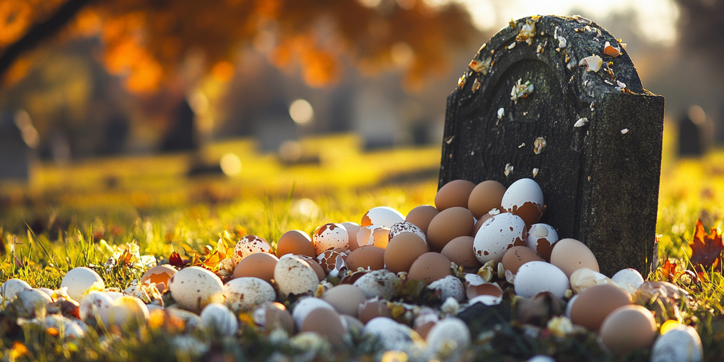 A grave covered in eggshells | Source: Amomama