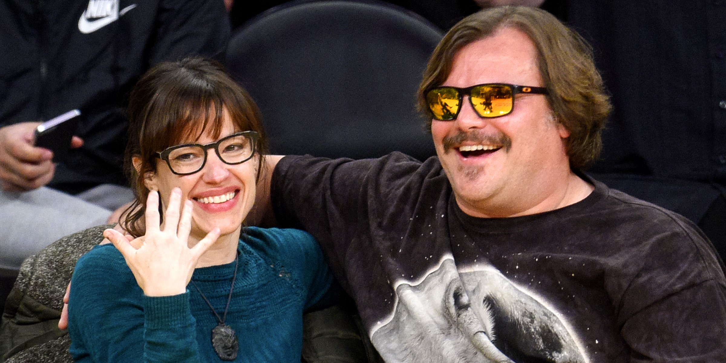 Actor Jack Black and son Tomas Black attend a basketball game between  News Photo - Getty Images